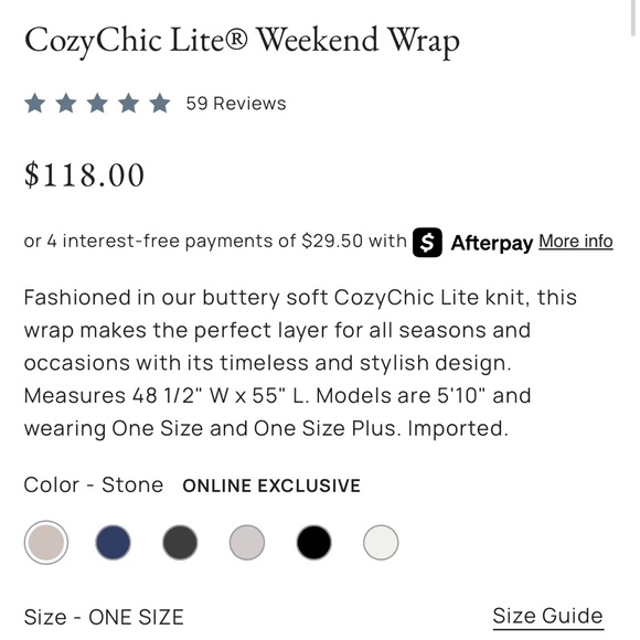 Barefoot Dreams CozyChic Lite Weekend Wrap Brown- One Size - Picture 5 of 6